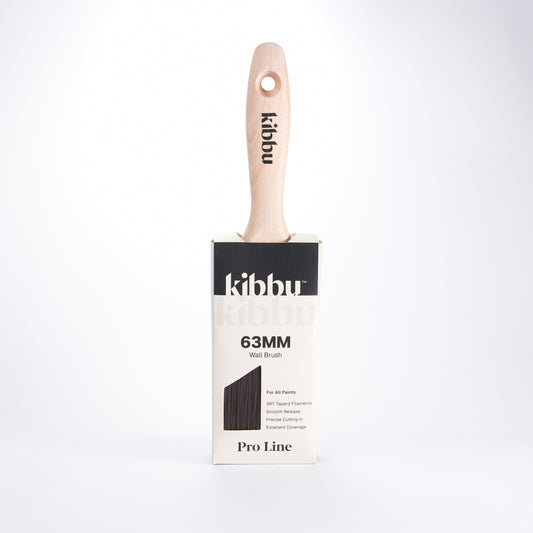 Kibbu 63mm wall paint brush in retail packaging on a white background