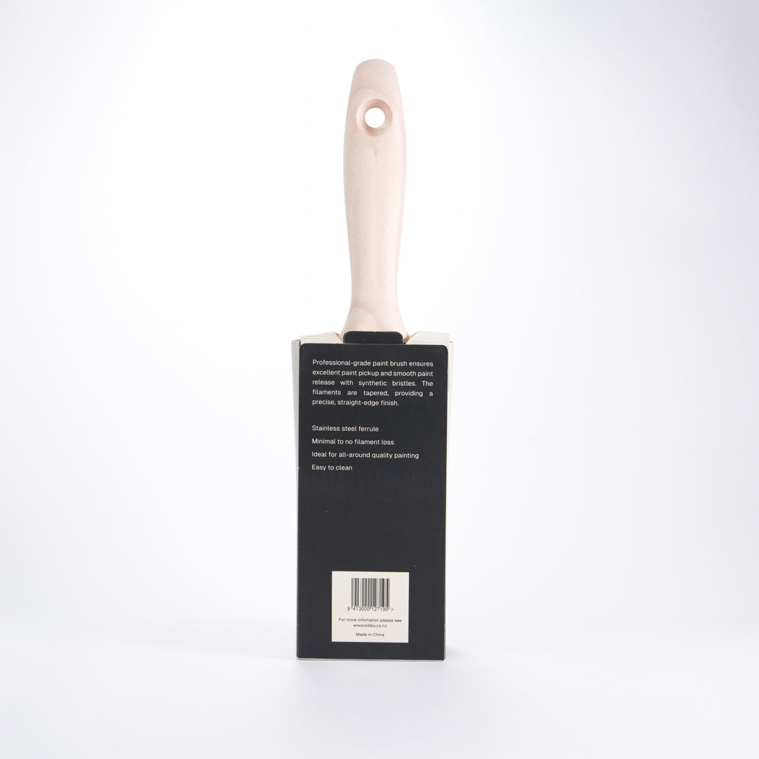 Back of Kibbu paint brush packaging showing product details on a white background