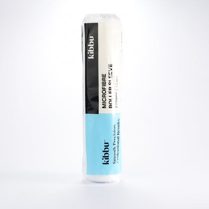 Kibbu 270mm microfibre roller sleeve standing upright on white background